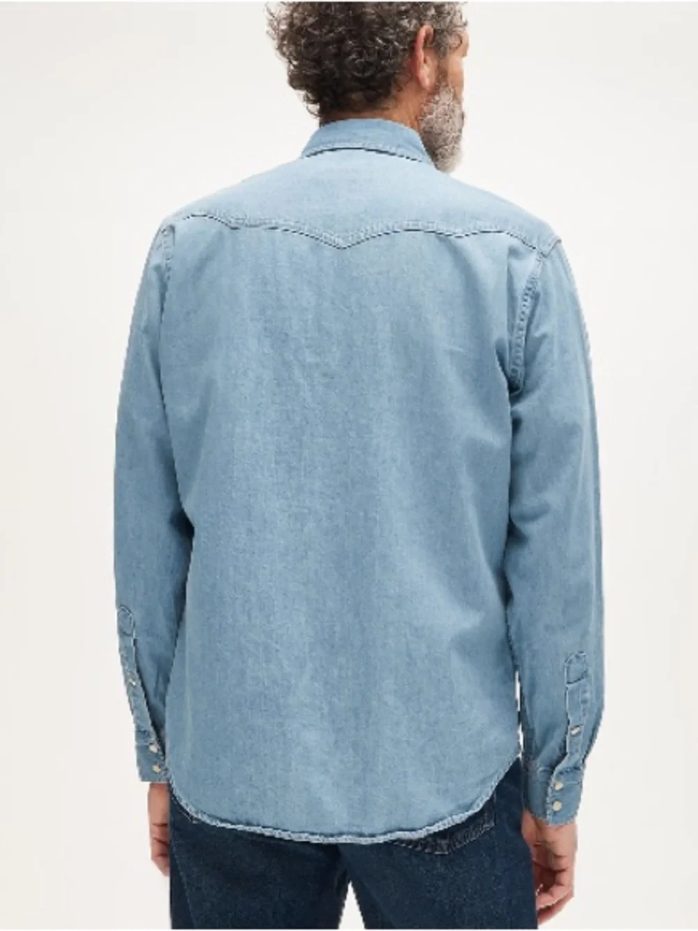 J. Crew Light Blue Midweight Denim Button-Down Western Shirt